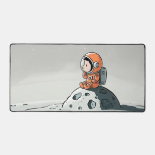 ASTRONAUT EN MÊME ORANGE SUR LA LUNE