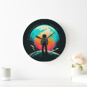 Astronaut en planeet grote klok (Huis)