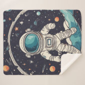 Astronaut en planeten in de ruimte sherpa deken (Voorkant (horizontaal))