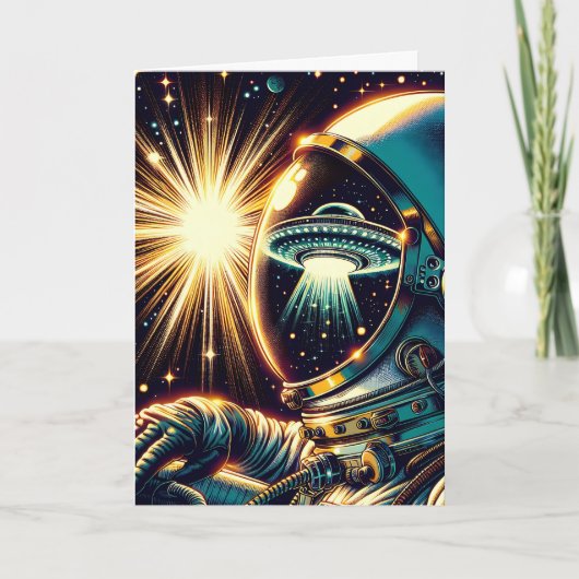 Astronaut en UFO Pun | Verjaardag Kaart (Voorkant)