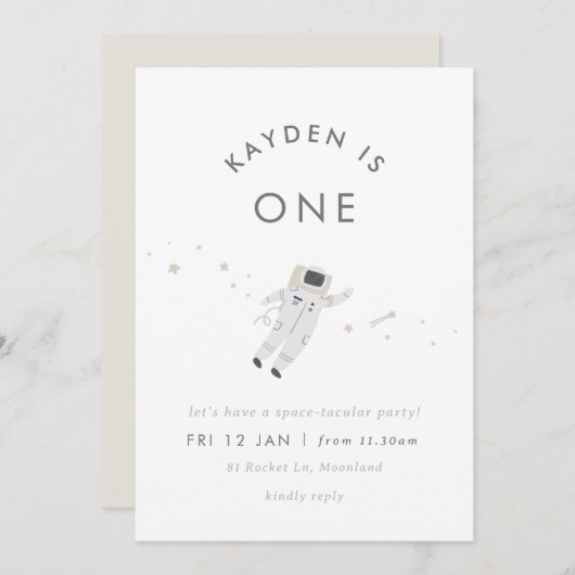 Astronaut Enfants Espace Anniversaire Invitation (Devant / Derrière)