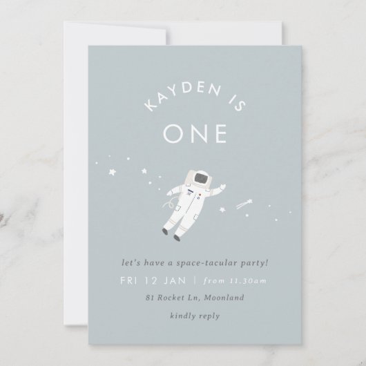 Astronaut Enfants Espace Anniversaire Invitation (Devant)