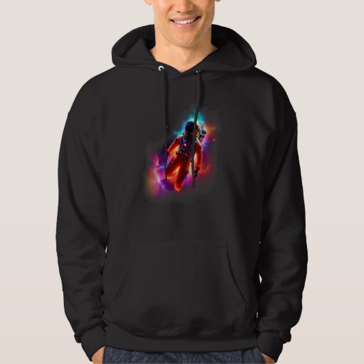 Astronaut Exploring a Colorful Nebula Hoodie (Voorkant)