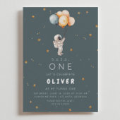 Astronaut First Birthday Invitation Kaart