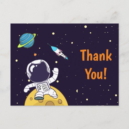 Astronaut Floating in Buitenruimte Briefkaart (Voorkant)