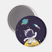 Astronaut Floating in Buitenruimte Magneet (Voorkant / Achterkant)
