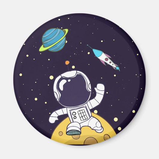 Astronaut Floating in Buitenruimte Magneet (Voorkant)