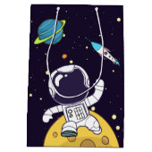 Astronaut Floating in Buitenruimte Medium Cadeauzakje (Achterkant)