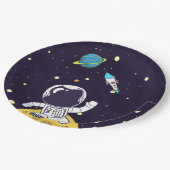 Astronaut Floating in Buitenruimte Papieren Bordje (Gekanteld)