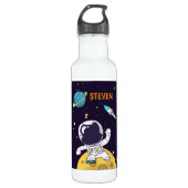 Astronaut Floating in Buitenruimte Waterfles (Voorkant)