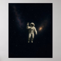 Astronaut Floating in Space Poster