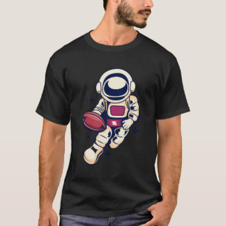 Astronaut Football Ruimtesport Leuke Koele Herfst T-shirt