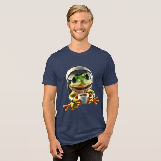 Astronaut Frog Tri-Blend Shirt (Voorkant volledig)