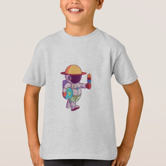 Astronaut , Funny Planets T-shirt (Voorkant)