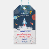 Astronaut Galaxy Birthday Cadeaulabel (Voorkant)