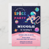 Astronaut Galaxy Birthday Kaart (Voorkant)