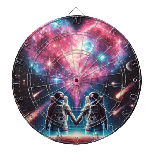 Astronaut Galaxy Dartboard Dartbord (Voorkant)