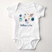 Astronaut Galaxy Outer Space Birthday Romper (Voorkant)