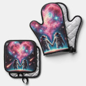 Astronaut Galaxy Oven Mitt Set (Voorkant / Achterkant)