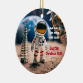 Astronaut gepersonaliseerd kerstornament keramisch ornament (Rechts)