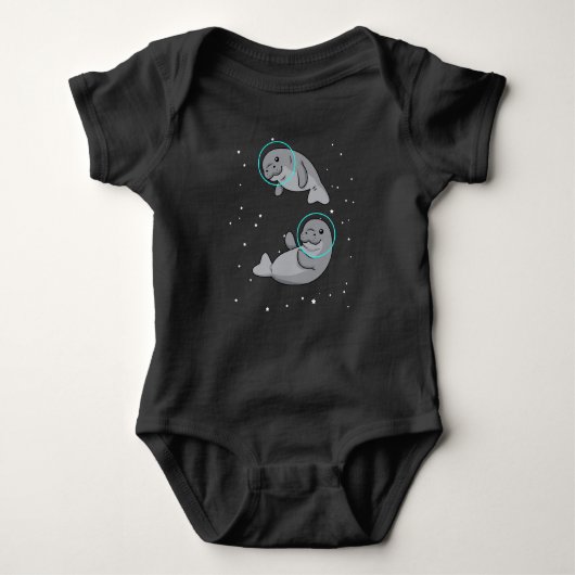 Astronaut Gift Women Space Manatee Romper (Voorkant)