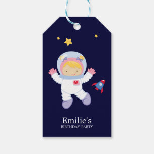 Astronaut Girl Kinderen Birthday Party Cadeaulabel