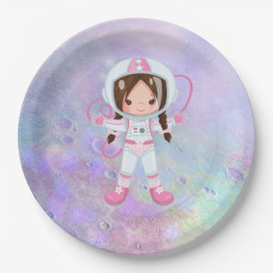 Astronaut girl Outer Space Papieren Bordje