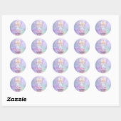 Astronaut girl Outer Space Ronde Sticker (Vel)