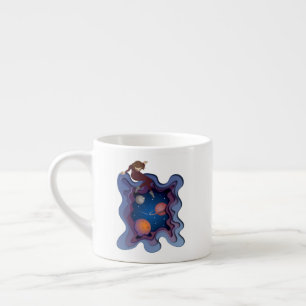 Astronaut Girl Space Gazing Espresso Kop