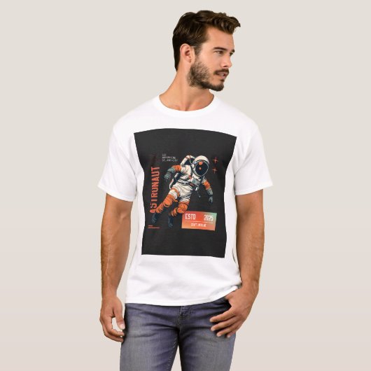 astronaut grafisch ontwerp | Ruimteverkenner T-shirt (Voorkant volledig)
