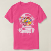 Astronaut helmet drawing filled with colourful flo t-shirt (Design voorkant)