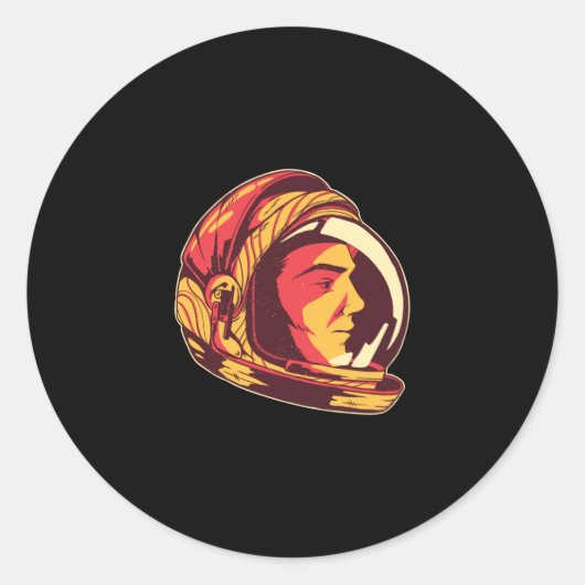 Astronaut Helmet Ronde Sticker (Voorkant)