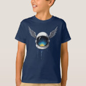Astronaut Helmet with Wings – Cosmic Space Art T-shirt (Voorkant)