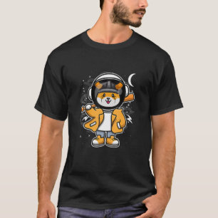 Astronaut Hiphop Floki Inu Coin to the Moon Crypto T-shirt
