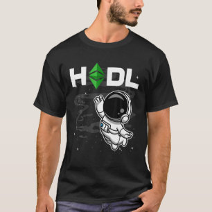Astronaut HODL Ethereum - klassieke ETH-munt in de T-shirt