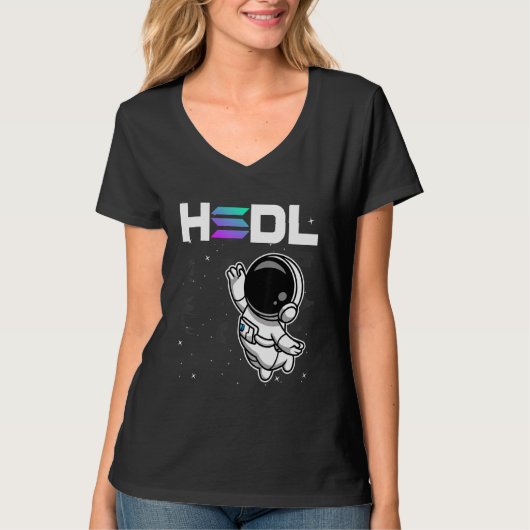 Astronaut Hodl Solana-kolenmijn aan de mooncrypto T-shirt (Voorkant)