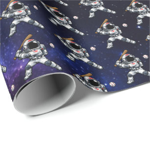 Astronaut Honkbal Cadeaupapier