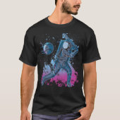 Astronaut honkbal in de ruimte t-shirt (Voorkant)