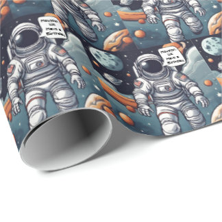 Astronaut Houston, We Hebben Verjaardag! Cadeaupapier