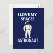 Astronaut Ik hou van mijn ruimtevaarder Briefkaart (Voorkant / Achterkant)