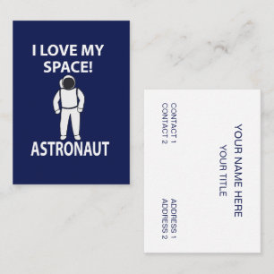 Astronaut Ik hou van mijn ruimtevaarder Visitekaartje