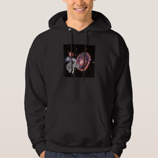Astronaut in Cartwheel-sterrenstelsel Webb-ruimtet Hoodie (Voorkant)