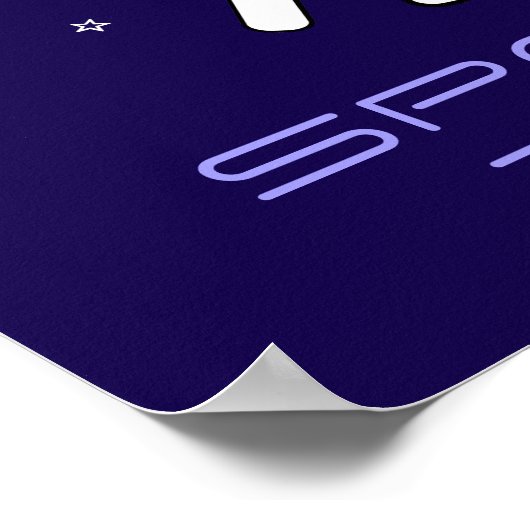 Astronaut in de ruimte - Kunst in Paars, zwart en  Poster (Hoek)