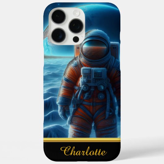 Astronaut in een ruimtepak achter hem Case-Mate iPhone case (Achterkant)