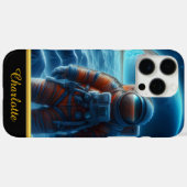 Astronaut in een ruimtepak achter hem Case-Mate iPhone case (Achterkant (horizontaal))