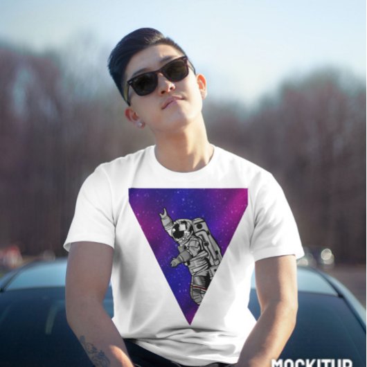 Astronaut in galaxy geek graphics t-shirt