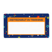 Astronaut in opleiding Naam Tag Stickers (Voorkant)