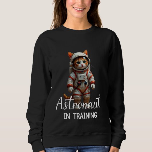Astronaut in opleiding Retro Schattigee Cat  Space Trui (Voorkant)