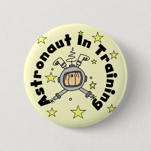 Astronaut in Opleiding T-shirts en Cadeaus Ronde Button 5,7 Cm