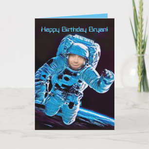  Astronaut in ruimte Foto van Birthday Kaart